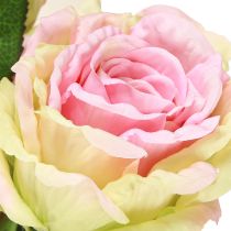 Artículo Rosal artificial verde, rosa 55cm