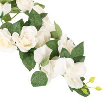 Artículo Guirnalda de rosas artificiales con flores blancas para decoración, 170 cm.