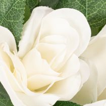Artículo Guirnalda de rosas artificiales con flores blancas para decoración, 170 cm.