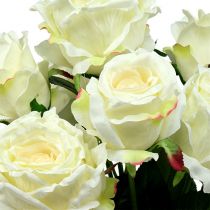 Artículo Ramo de rosas blancas, crema 55cm