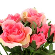 Ramo de rosas en rosa L26cm 3 piezas