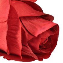 Artículo Rama de rosa flor de seda rosa artificial roja 72 cm