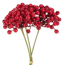 Artículo Rama navideña de decoración de frutos rojos, 27 cm, ramo con 3 piezas