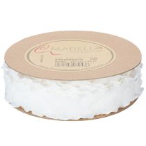 Artículo Cinta de organza blanca con volantes, cinta decorativa, 25 mm de ancho, 10 m de largo.