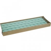 Artículo Velas rústicas velas de palo teñidas de verde 350/28mm 4 piezas