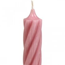 Artículo Velas rústicas velas de palo teñidas de rosa 350/28mm 4 piezas