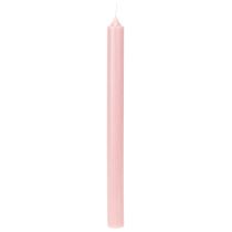 Artículo Velas rústicas cónicas de color rosa sólido, 350/28 mm, 4 unidades