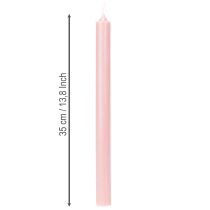 Artículo Velas rústicas cónicas de color rosa sólido, 350/28 mm, 4 unidades