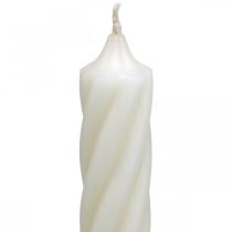 Artículo Velas rústicas, velas de palo, unicolor blanco, 350/28 mm, 4 piezas
