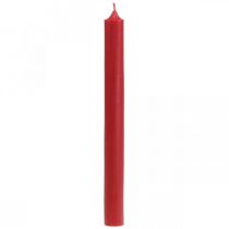 Velas rusticas Candelabros altos color rojo 350/28mm 4uds