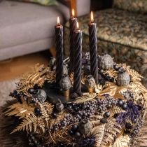 Artículo Velas rústicas, velas de palo, unicolor negro, 250/28 mm, 4 piezas