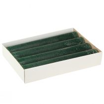 Artículo Velas de color sólido Vela cónica verde rústica para iluminación ambiental y decoración festiva 300 mm Ø50 mm 4 piezas