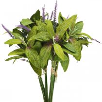 Ramo de salvia artificial, flores de seda, ramas de salvia violeta artificial L26cm 4pcs