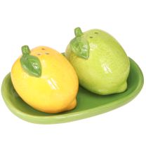 Artículo Salero y pimentero de cerámica decoración limón lima 13×8cm