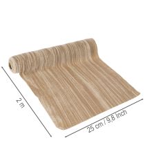 Artículo Camino de mesa de terciopelo con cinta, terciopelo arrugado, 25 cm (2 m)