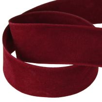 Artículo Cinta de terciopelo rojo burdeos cinta decorativa cinta roja 25mm 7m