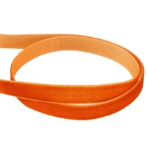 Artículo Cinta de terciopelo decorativa terciopelo naranja oscuro 10mm 20m