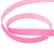 Artículo Cinta de terciopelo, cinta decorativa, cinta de regalo, terciopelo rosa, 10 mm, 20 m