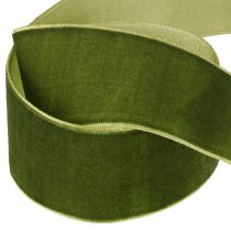 Artículo Cinta de terciopelo cinta decorativa cinta de tela terciopelo verde oscuro 40mm 8m