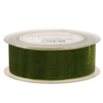 Artículo Cinta terciopelo Cinta decorativa Verde oscuro 40mm 8m