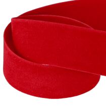 Artículo Cinta de terciopelo cinta roja cinta de tela 25mm 7m