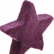 Artículo Decoración dispersa estrellas flocadas berenjena 4cm/5cm 40ud