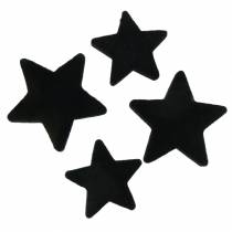 Artículo Scatter decoración estrellas terciopelo negro 4/5cm 40p