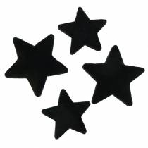 Artículo Decoración dispersa estrellas terciopelo negro 4/5cm 40 piezas