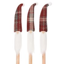 Artículo Estacas decorativas de elfos navideños, Papá Noel con gorro de fieltro, 58 cm, 6 piezas