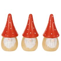 Artículo Mini figura de gnomo, decoración de mesa con amanita muscaria, 10 cm, 6 unidades
