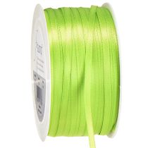 Artículo Cinta de raso para regalo, color verde claro, doble raso, 3 mm, 50 m