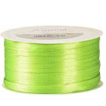 Artículo Cinta de raso para regalo, color verde claro, doble raso, 3 mm, 50 m
