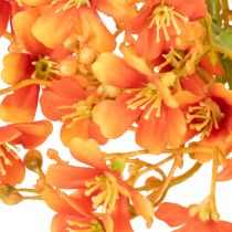 Artículo Rama de orquídea artificial naranja con filigrana para decoración de habitaciones, 110 cm, 3 unidades.