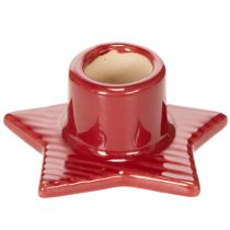 Artículo Portavelas con forma de estrella para velas cónicas, Adviento y Navidad, 8 cm, 2 unidades