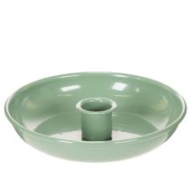 Artículo Candelabro decorativo de metal verde para velas cónicas, 13 cm.