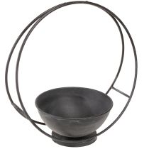Artículo Cuenco con pie anillo decorativo metal antracita Al.29cm 2ud