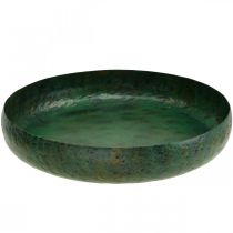 Cuenco decorativo grande cuenco antiguo verde metal Ø38cm H7cm
