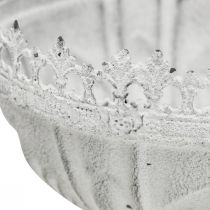 Cuenco decorativo de metal blanco aspecto antiguo Ø15,5cm
