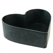 Artículo Cuenco decorativo de plástico con forma de corazón antracita 24/21 cm, juego de 2