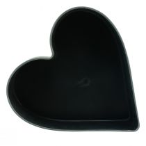 Artículo Cuenco decorativo de plástico con forma de corazón antracita 24/21 cm, juego de 2
