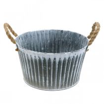 Cuenco para plantas de metal, cuenco para flores, macetero con asas Ø28cm