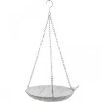 Cuenco decorativo para colgar cesta de flores metal blanco L62cm Ø31cm