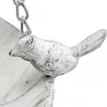 Artículo Cuenco decorativo para colgar cesta de flores metal blanco L62cm Ø31cm