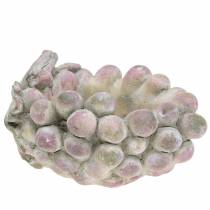 Cuenco decorativo uvas gris violeta crema 19×14cm H9.5cm