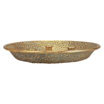 Portavelas de metal antiguo con plato para velas dorado Ø32cm