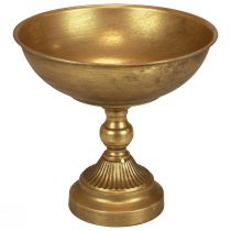 Cuenco con pie cuenco decorativo de metal dorado Ø25,5cm H24cm