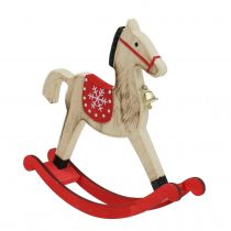 Artículo Caballo balancín madera natural, rojo 21.5cm H21cm