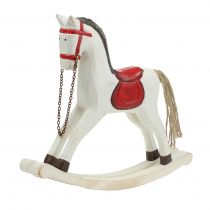 Artículo Caballo balancín madera blanco, rojo 25cm x 20.5cm