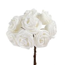 Rosas blancas de espuma con nácar Ø2,5cm 120pcs