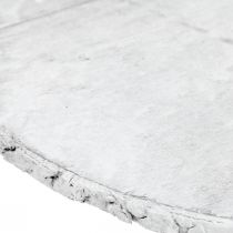 Artículo Disco de madera decorativo con posavasos de corteza de contrachapado blanco Ø20cm